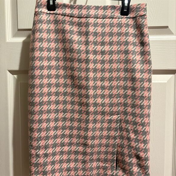 Talbots Dresses & Skirts - Talbots Women's 0P Pink‎ & Gray Houndstooth Pencil Skirt Knee Length